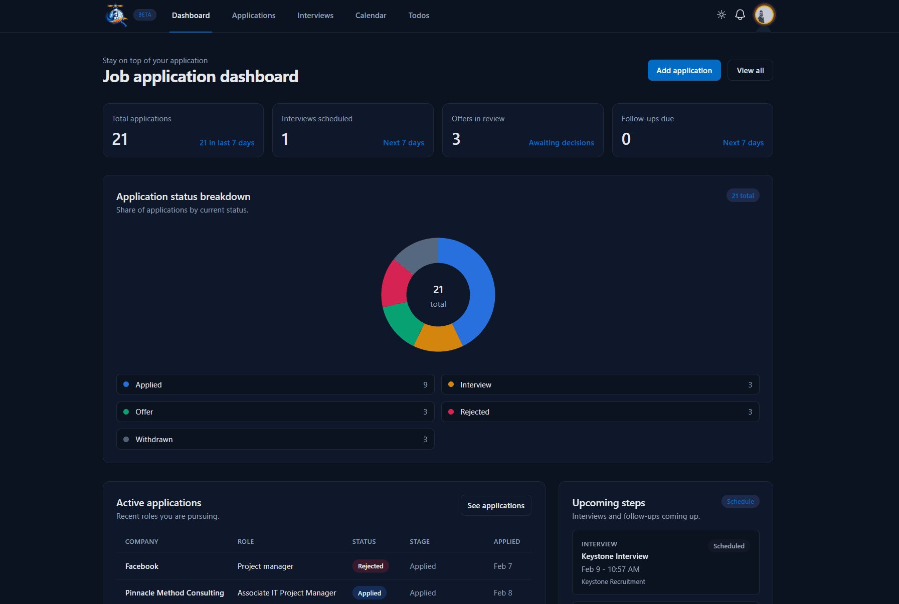 Jobilight - Job Search Management Platform screenshot 4